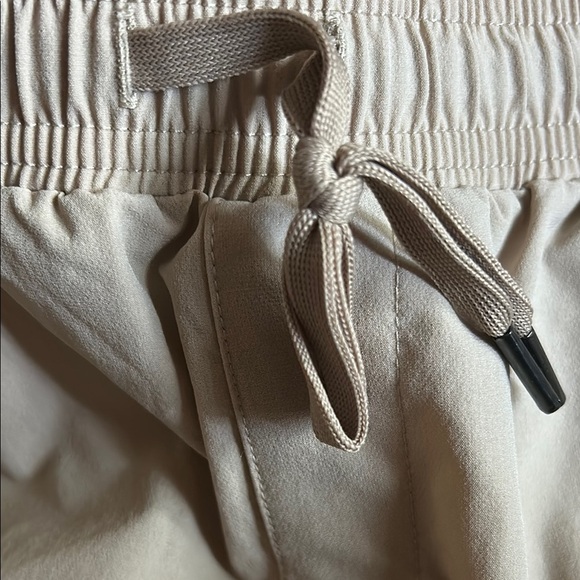 Tan Athletic Shorts with Elastic Waistband and Lightweight Fabric - Picture 10 of 10